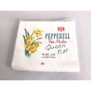 Pepperell Vintage Queen Flat Bed Sheet NEW